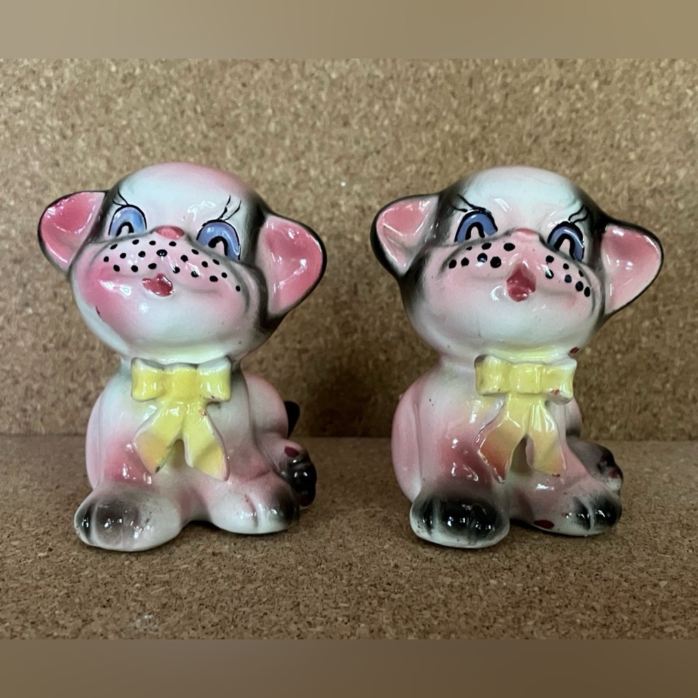 Vintage Kitten or Puppy Salt and Pepper Shakers
